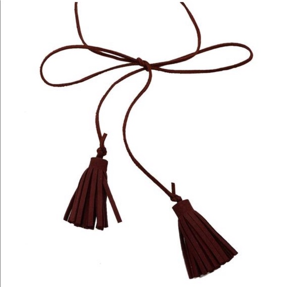 Jewelry - Beautiful Bohemian Burgundy Leather Tassel